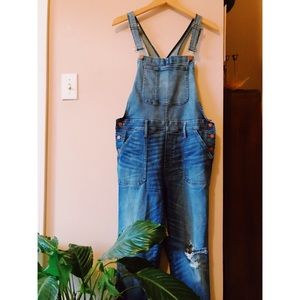 Madewell distressed overalls